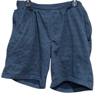 Eddie Bauer Lounge Shorts Men Small Blue Elastic Waist Casual 8" Inseam BLEMISH